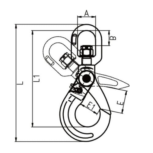 Duke Swivel Self Locking Hook / Brass Bushing
