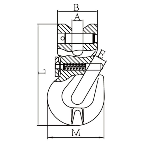 Duke Clevis Grab Hook With Safety Pin