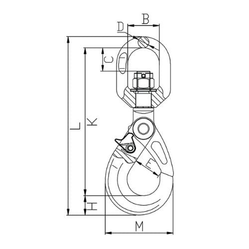 Duke Swivel Self Locking Hook
