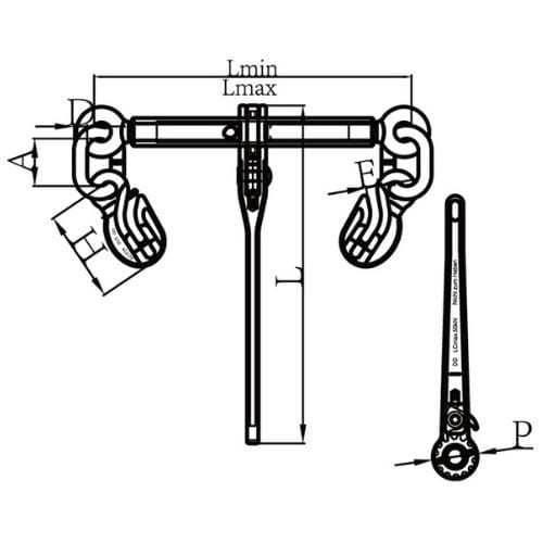 Duke Ratchet Load Binder With Safety Hooks