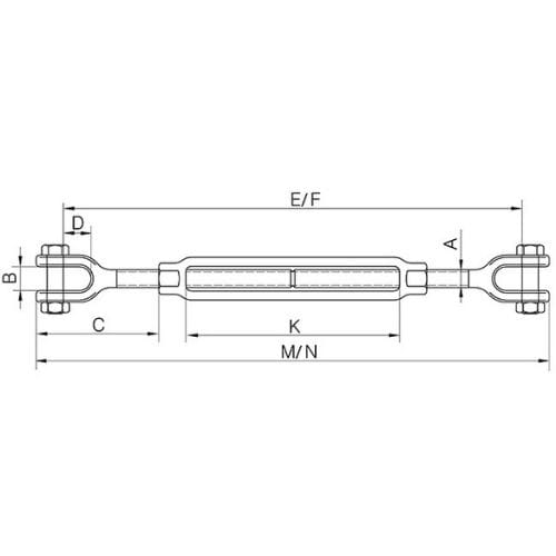 Jaw & Jaw Turnbuckle