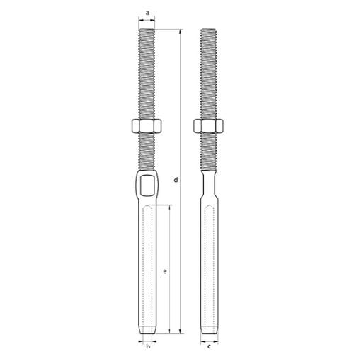 AISI 316 Stainless Steel Swage Threaded Terminal