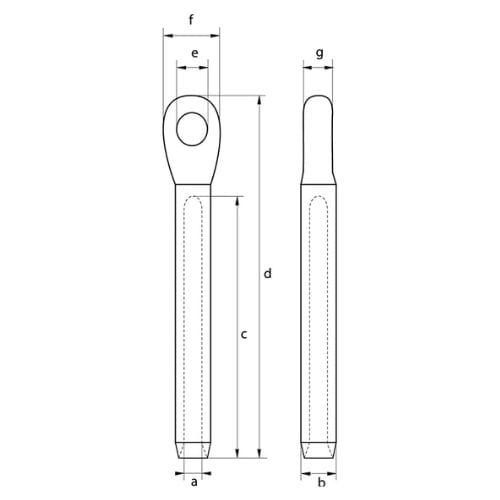 AISI 316 Stainless Steel Swage Eye Terminal