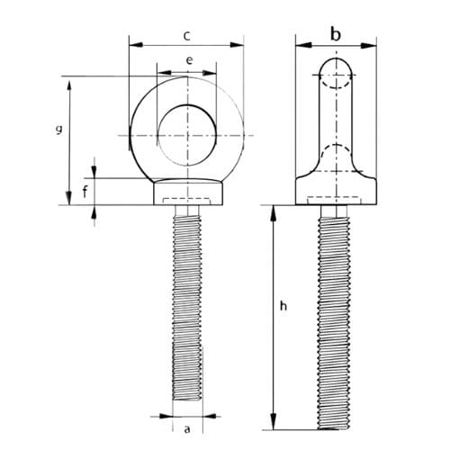 Long Shank Collared Eyebolts