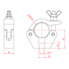 Doughty T57001. Doughty Slimline Half Coupler M12 Fixing 750kgs