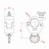 Doughty Hanging Clamp With M12 Rud Eye 750Kg