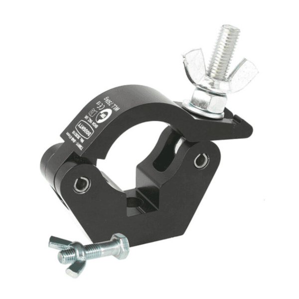 Slimline Black Doughty Hook Clamp With M12 Bolt 750kgs