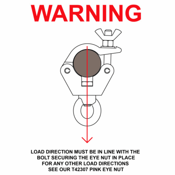 Doughty Black Slimline Hanging Clamp With M12 Eye 340kgs