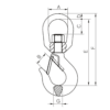 XN132 dims Wire Rope Swivel Eye Hoist Hook